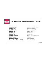 Planning prévisionnel 2024