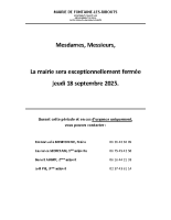 fermeture 18 septembre 25